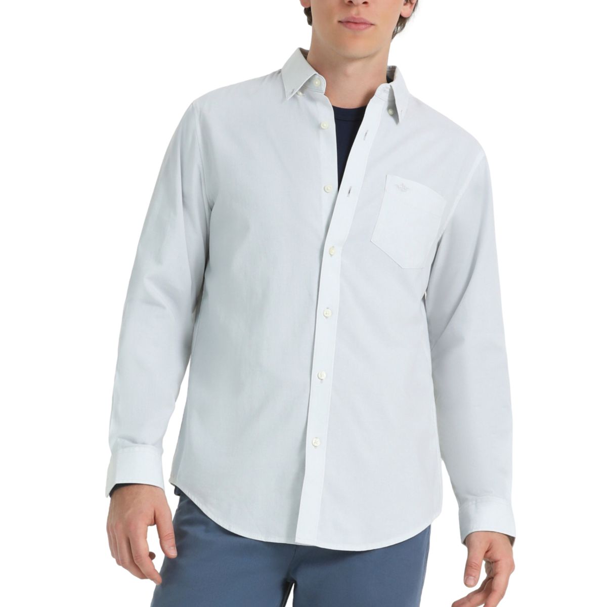 DOCKERS - Camisa Hombre Stain Defender Classic Fit Plomo Dockers