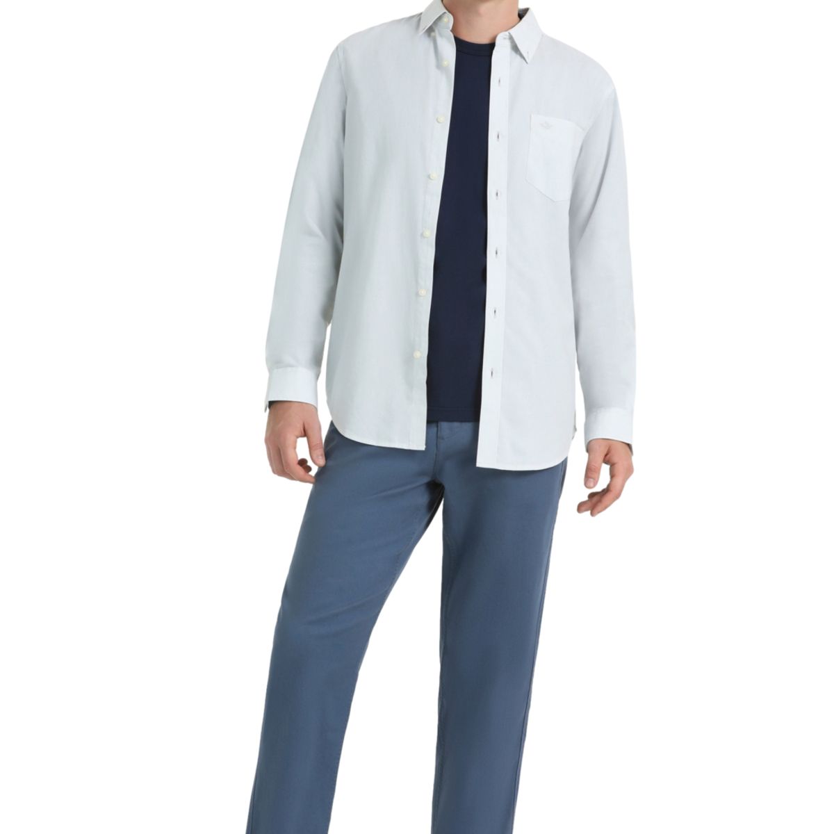 DOCKERS - Camisa Hombre Stain Defender Classic Fit Plomo Dockers