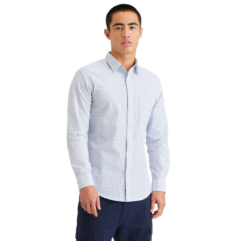 DOCKERS - Camisa Hombre Original Button-Up Slim Fit Azul Dockers