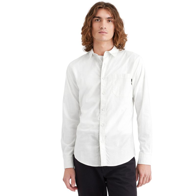 DOCKERS - Camisa Hombre Casual Slim Fit Blanco Dockers
