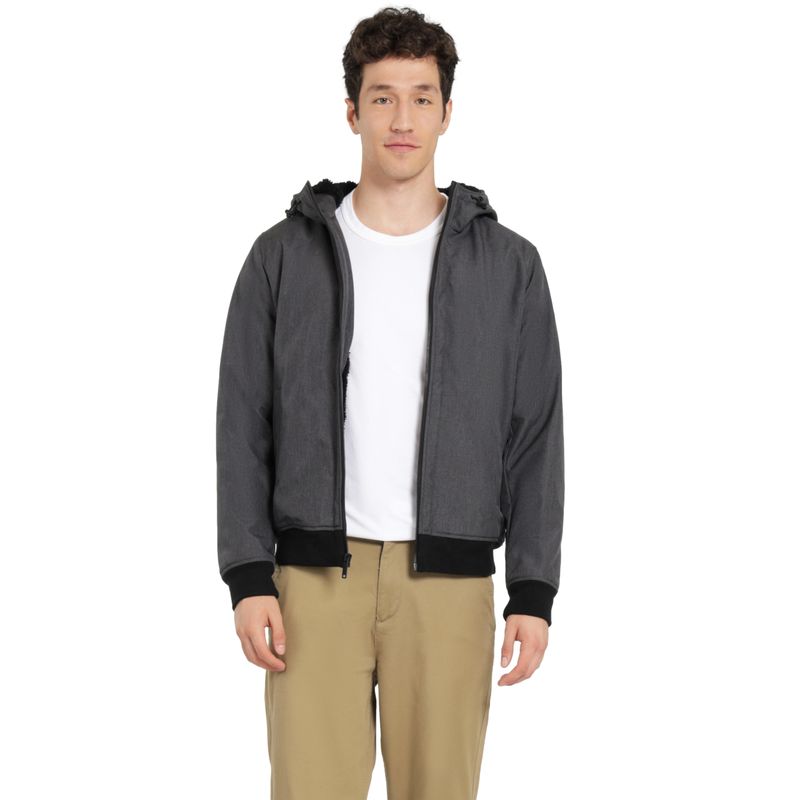 DOCKERS - Chaqueta Hombre Bomber Hooded Regular Fit Charcoal Dockers