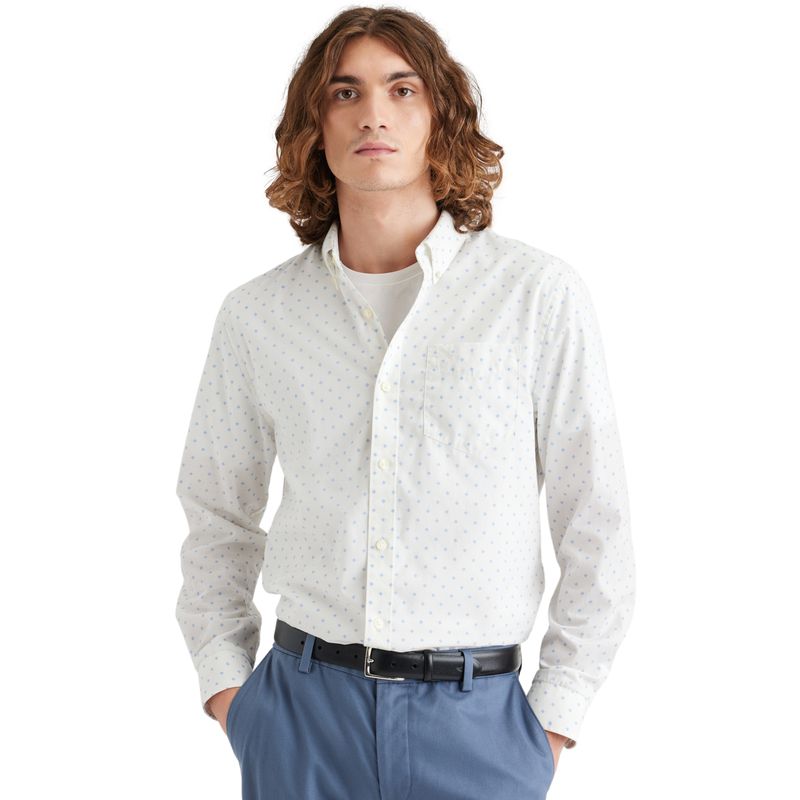 DOCKERS - Camisa Hombre Stain Defender Classic Fit Blanco Dockers
