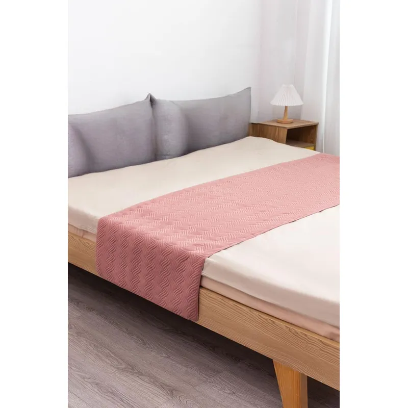 GENERICO - Piecera Para Cama 2 Plaza - King Terciopelo Plush 70x210cm - Palo Rosa