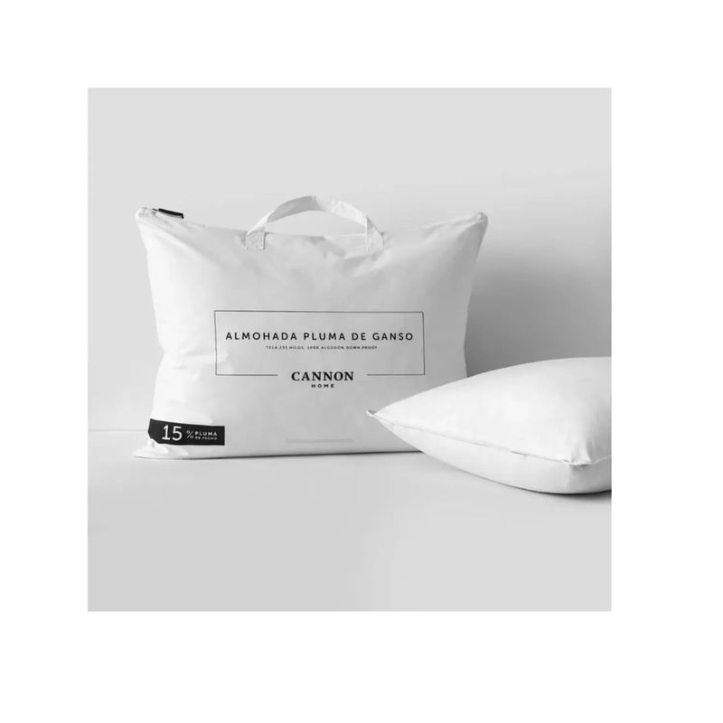 CANNON - Almohada Goose Down Pluma De Ganso Cannon 15% Pecho 50x70