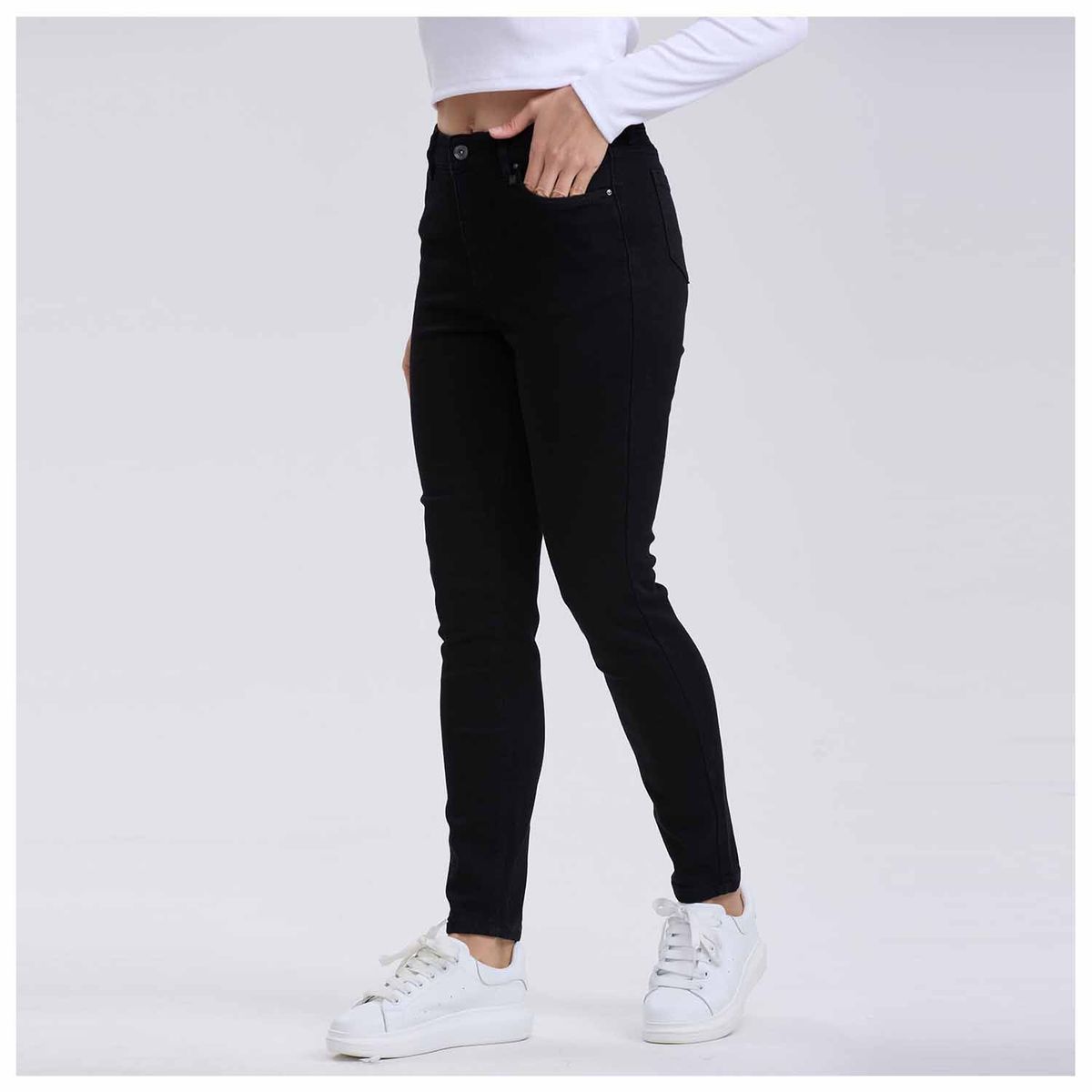 FASHION'S PARK - Jeans Mujer Skinny Con Polar Negro Fashion's Park