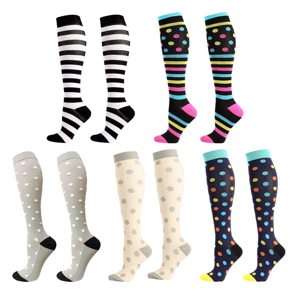 FITNICS - Medias Calcetines de Compresion varices Pack 5 Pares Fitnics