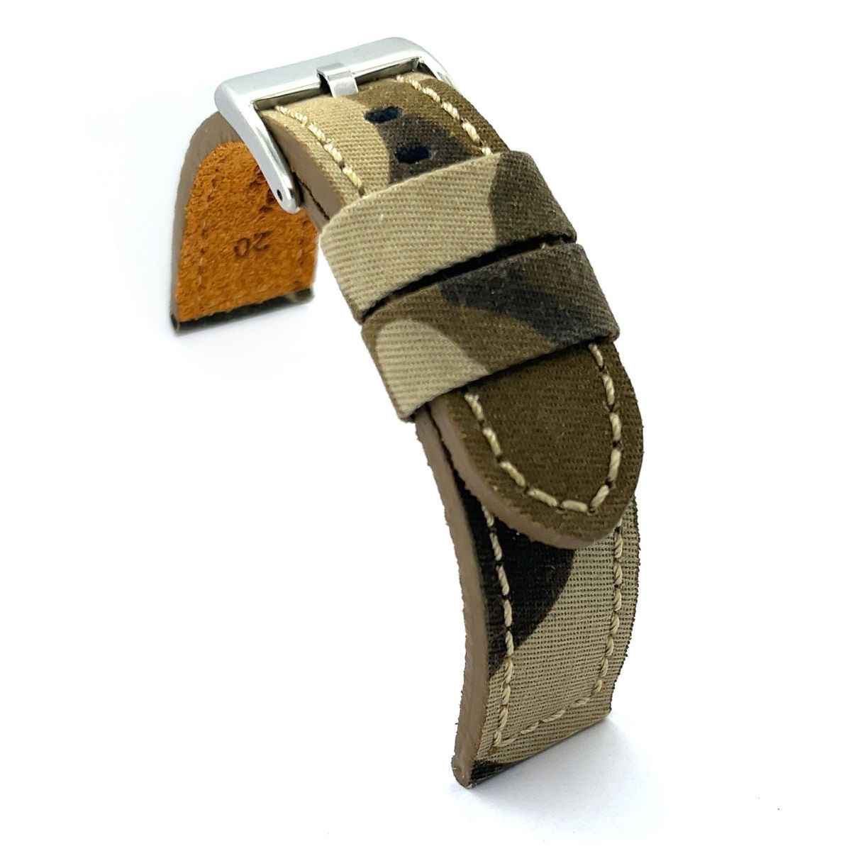 GENERICO - Correas Reloj Diloy Cuero Y Tela 22 Mm camuflaje