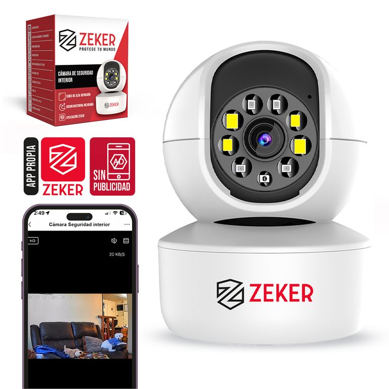Cámara De Seguridad Interior Wifi IP 2MP 2.4G Pan Tilt