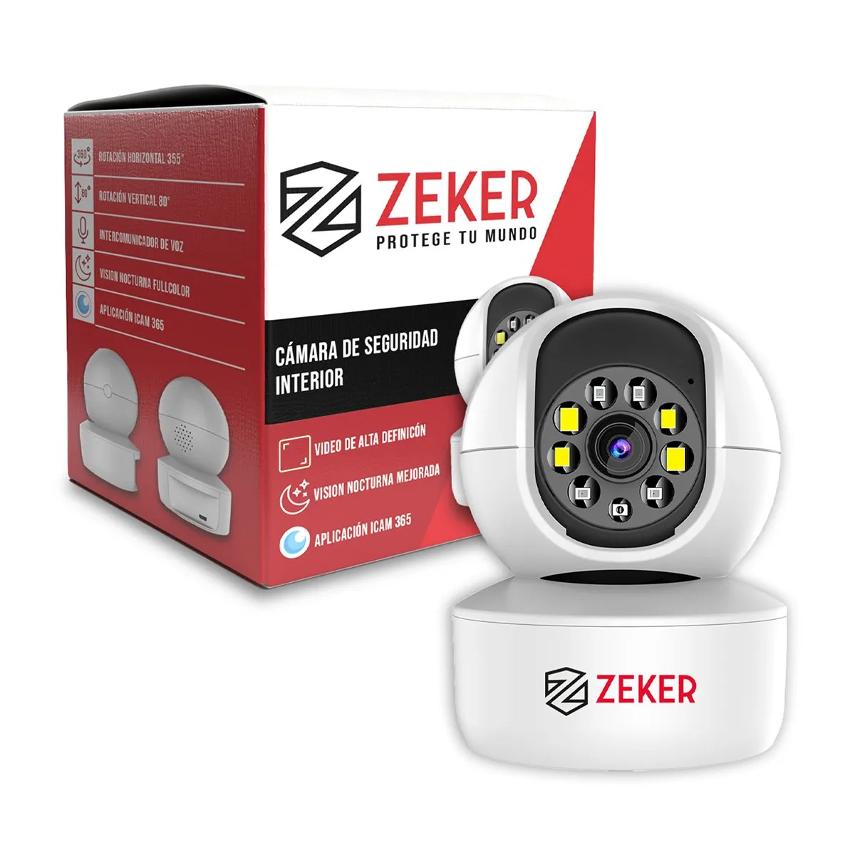 ZEKER - Cámara De Seguridad Interior Wifi IP Zeker 2MP 5G Pan Tilt