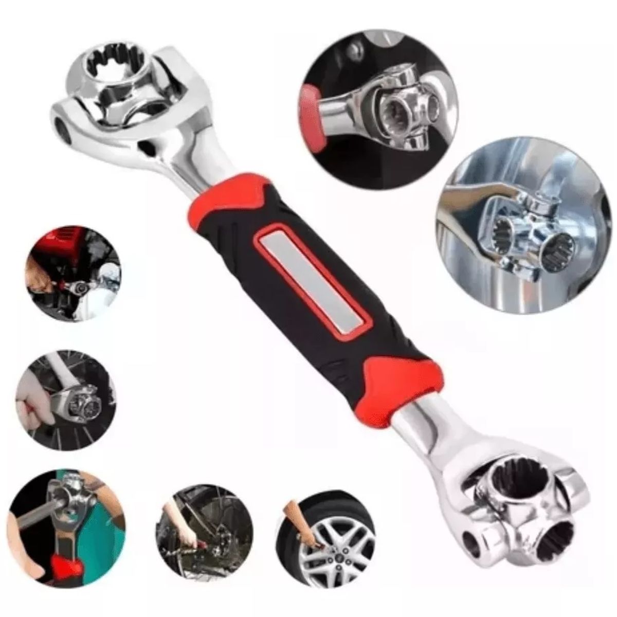 GENERICO - Llave Tigre Fijación Multiuso De Giro 360° 48 En 1 Plateado