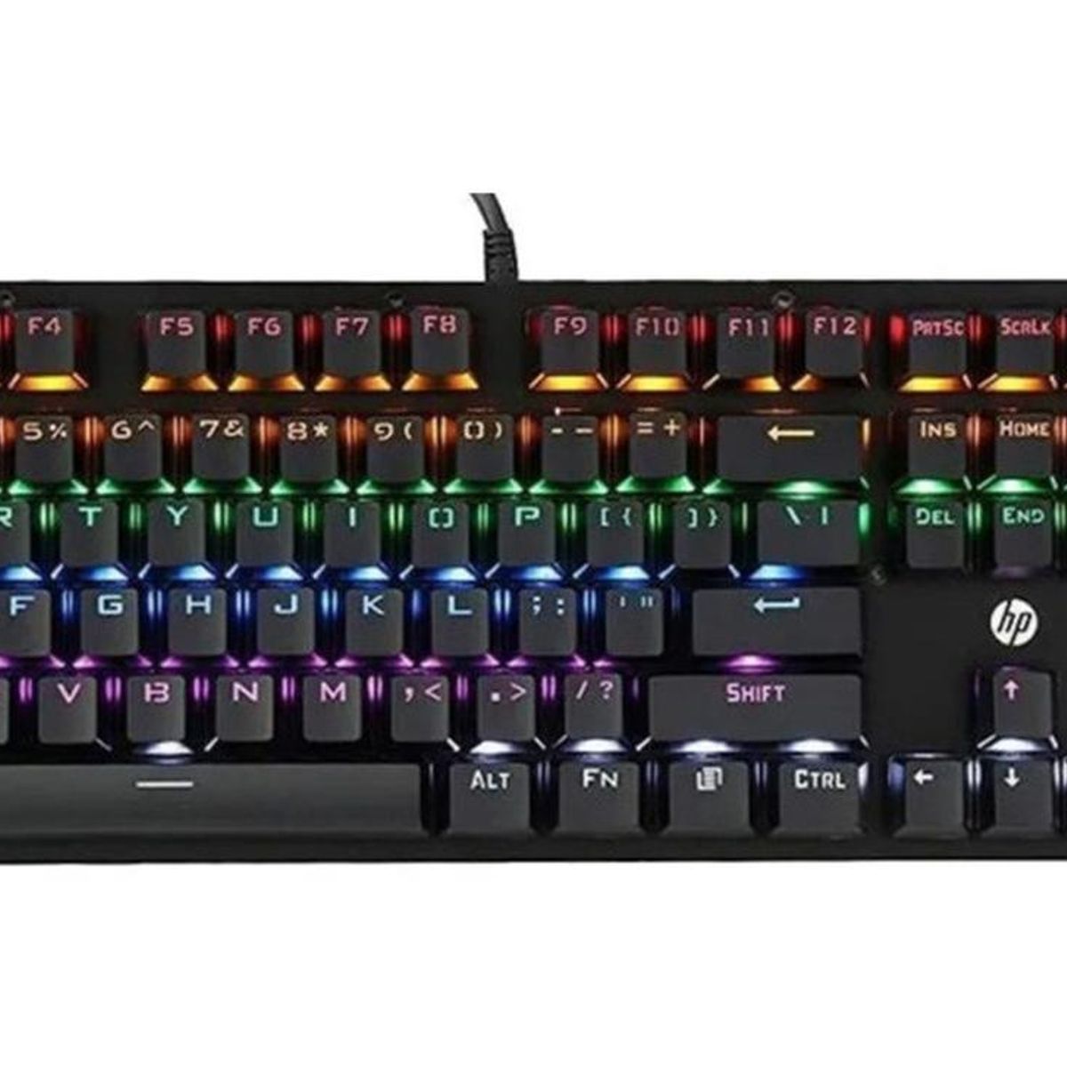 HP - Teclado Hp Gk100 Qwerty Español Color Negro Con Luz Rgb