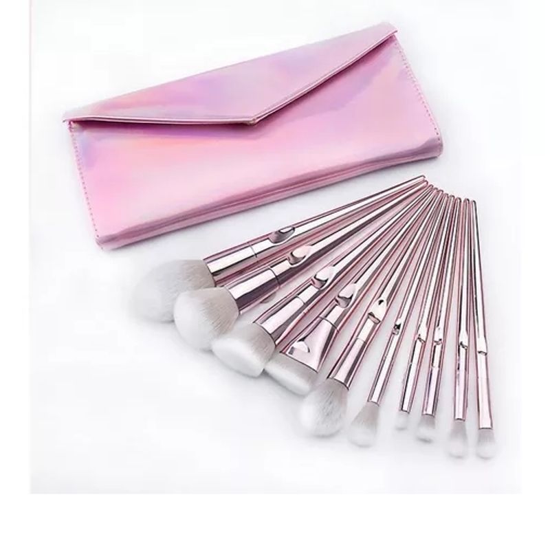 GENERICO - Set 10 Brochas Pinceles Cepillos + Bolso