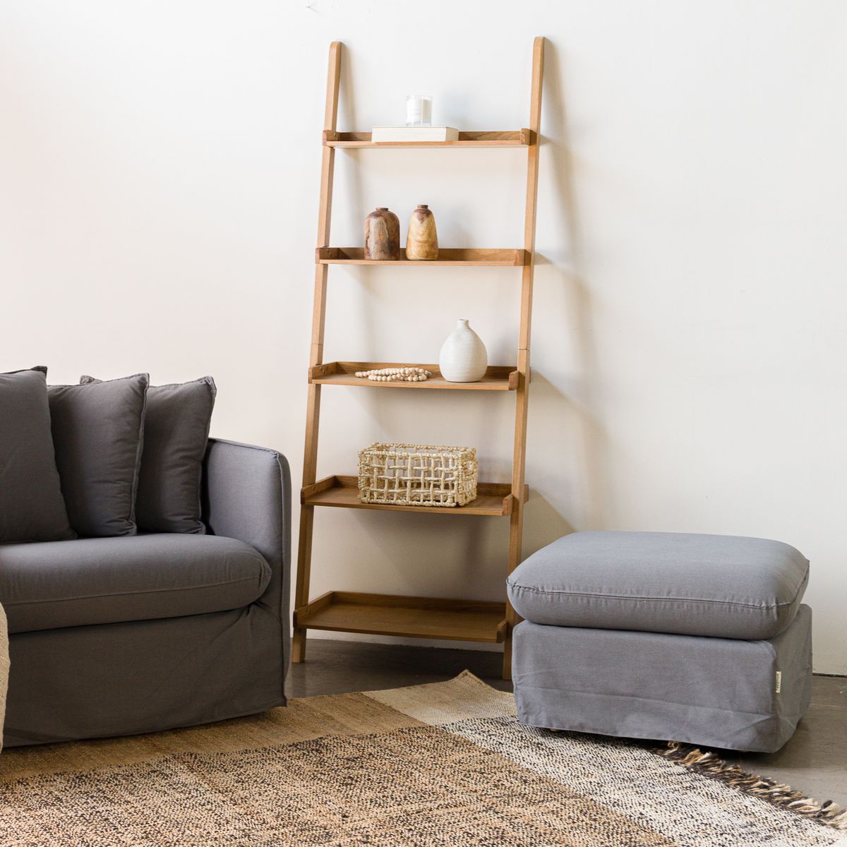 AMOBLE - Pouf Jacinta Gris Amoblé