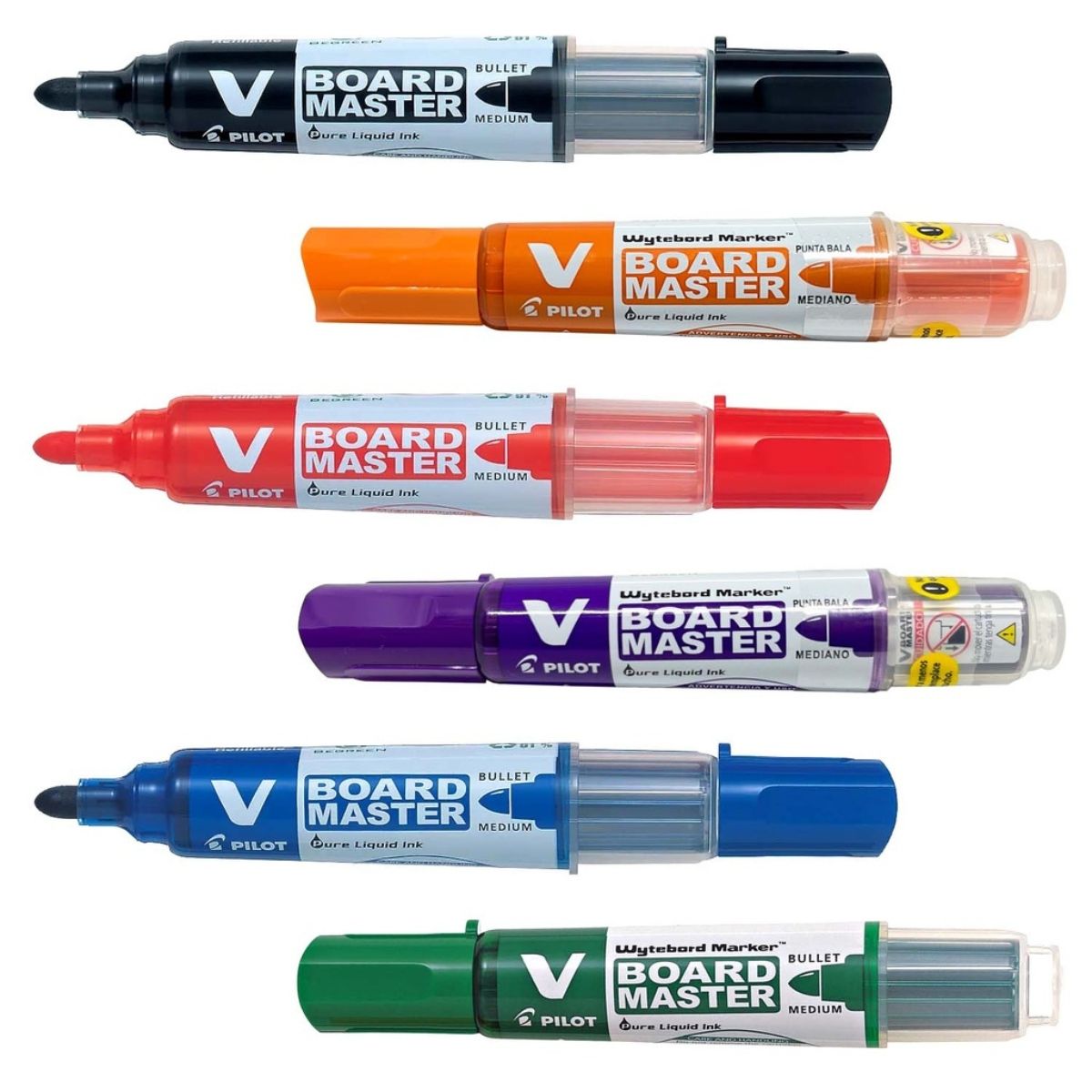 PILOT - Set 6 Plumón Pizarra Recargable Pilot V Board Master