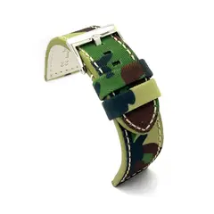 GENERICO - Correas Reloj Diloy Cuero Y Tela 22 Mm camuflaje