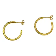 GENERICO - Aro Media Argolla Grande Circones Enchapado Oro Caja Regalo