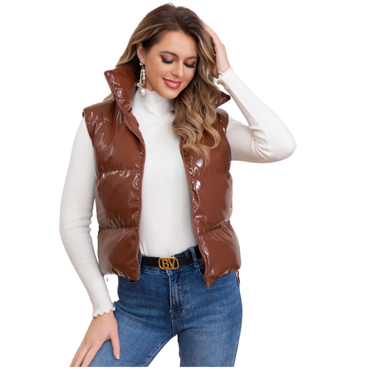 LOOK SHOP - Parka Puffa Mujer Premium Chaqueta Sin Mangas Excelente Calidad 5002