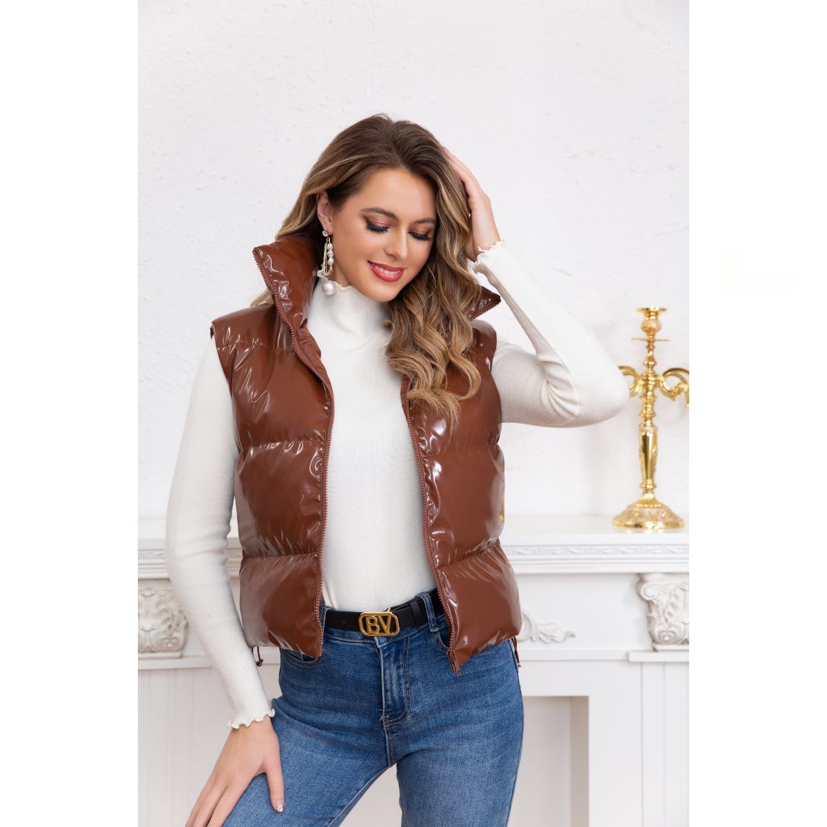 LOOK SHOP - Parka Puffa Mujer Premium Chaqueta Sin Mangas Excelente Calidad 5002