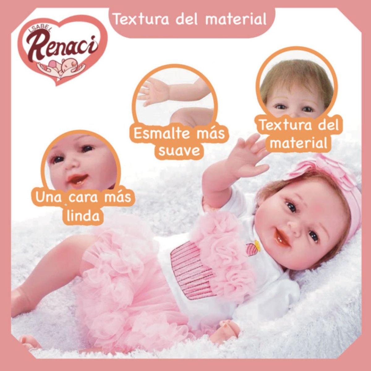 LSABEL RENACI - Muñeca Bebe Reborn Vinilo De Silicona Juguetes Para 55cm