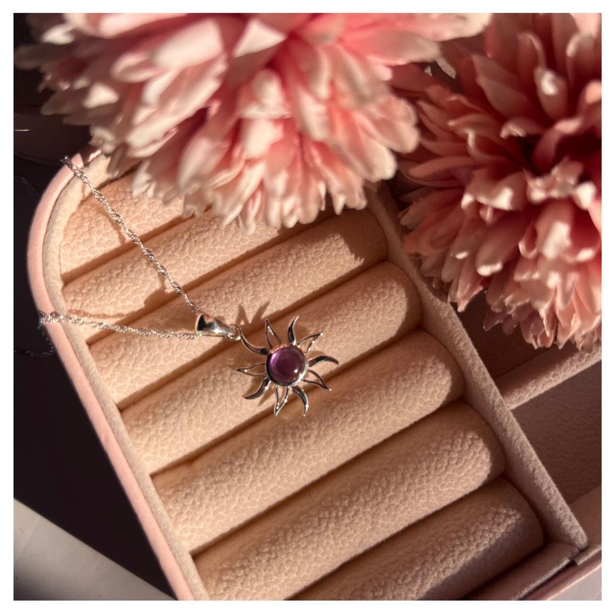 GENERICO - Collar sol amatista plata