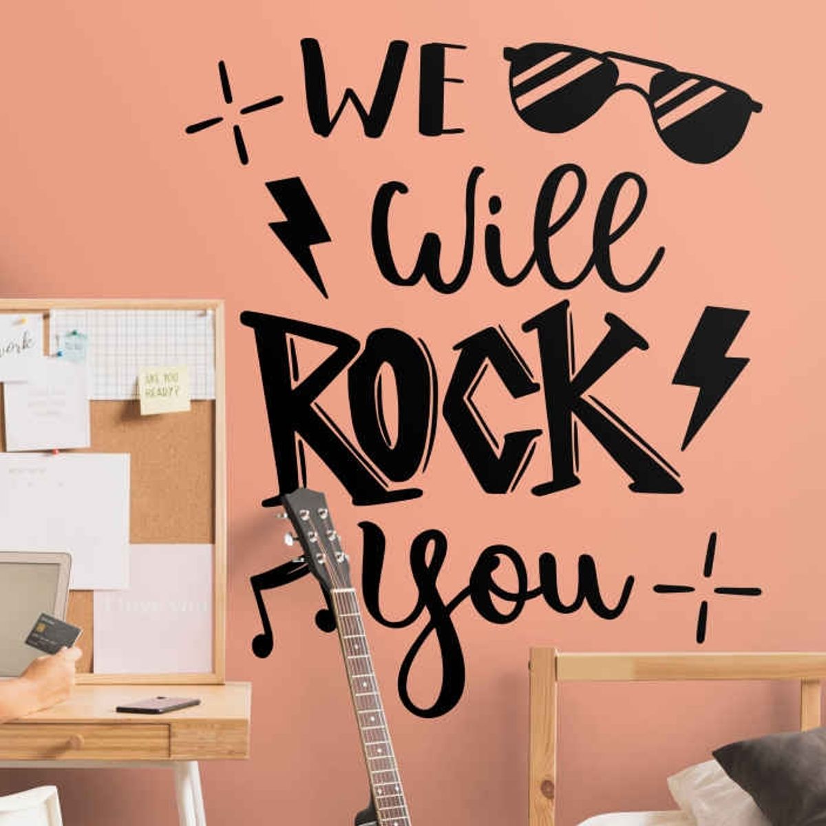 GENERICO - Vinilo Adhesivo Decorativo We will rock you Viva el Rock