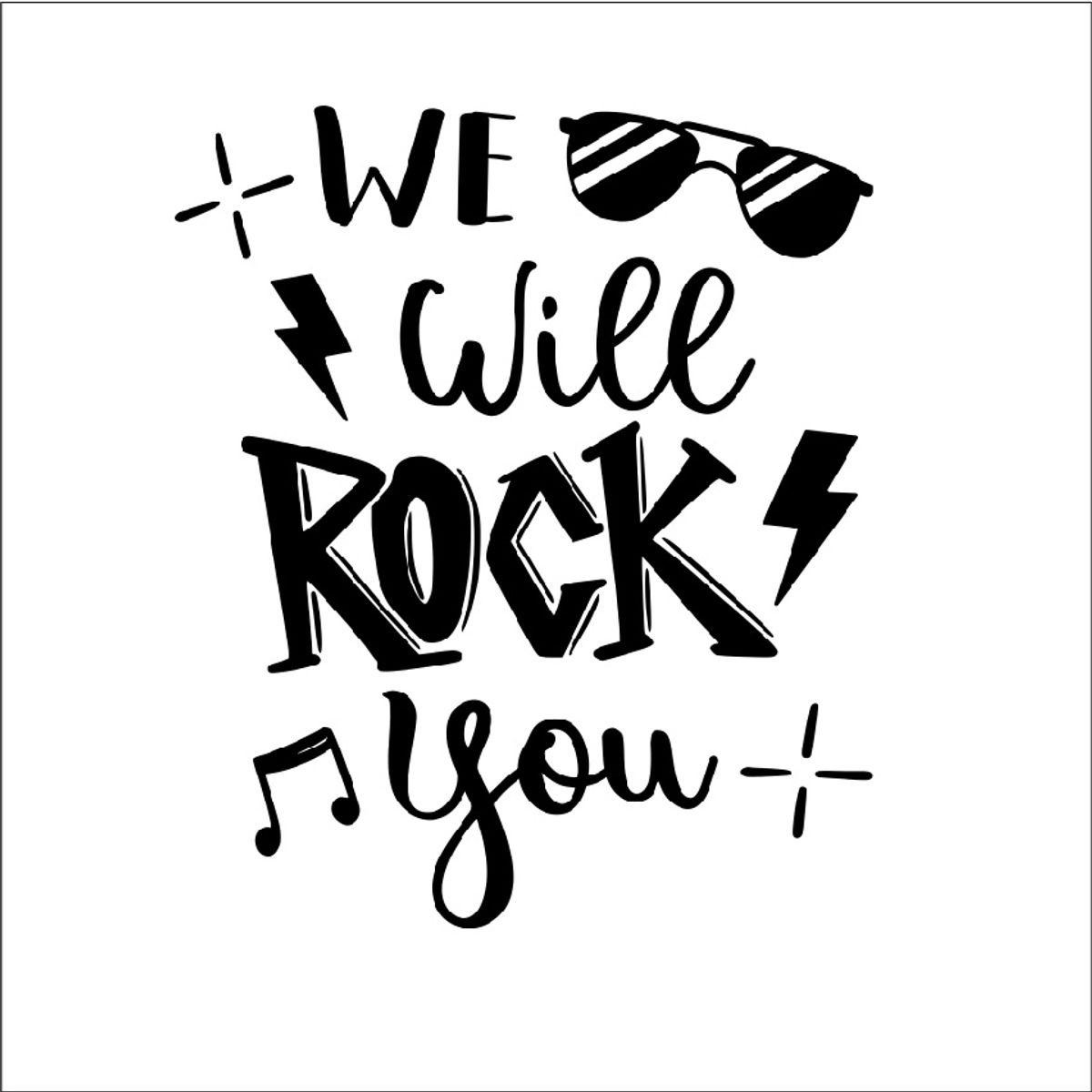 GENERICO - Vinilo Adhesivo Decorativo We will rock you Viva el Rock