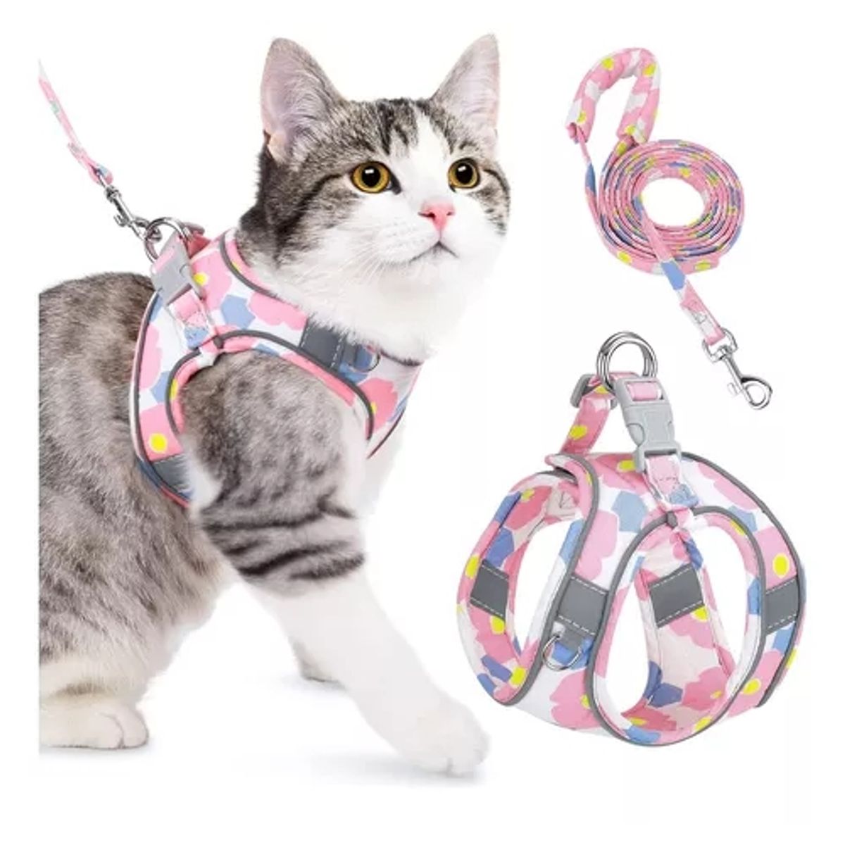 GENERICO - Pechera Arnés Y Correa Ultra Ligero Anti-escape Para Gato.