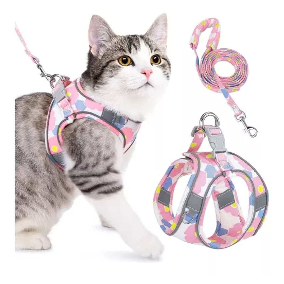 GENERICO - Pechera Arnés Y Correa Ultra Ligero Anti-escape Para Gato.