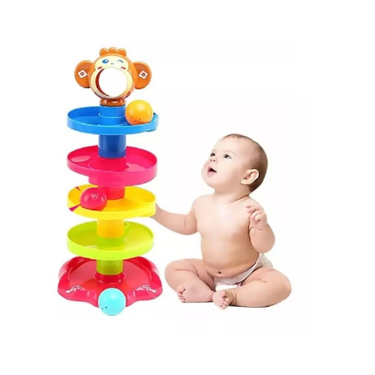 GENERICO - Juego En Forma De Torre Con Tobogán Para Lanzar Pelotas