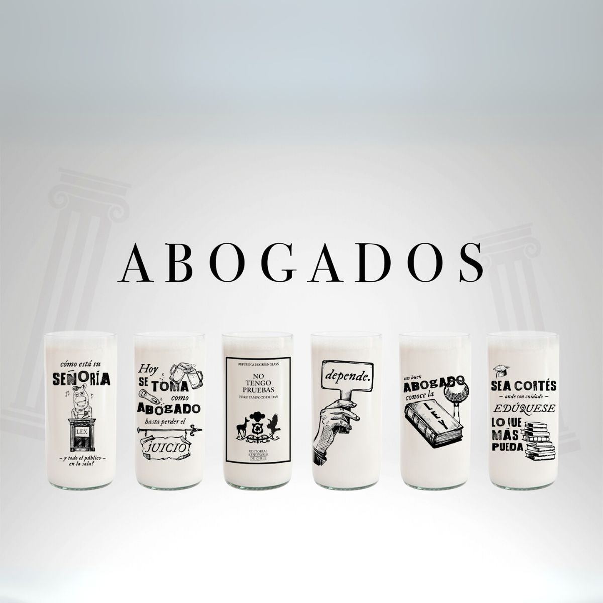 GREEN GLASS - Abogados - Juego de 6 Vasos