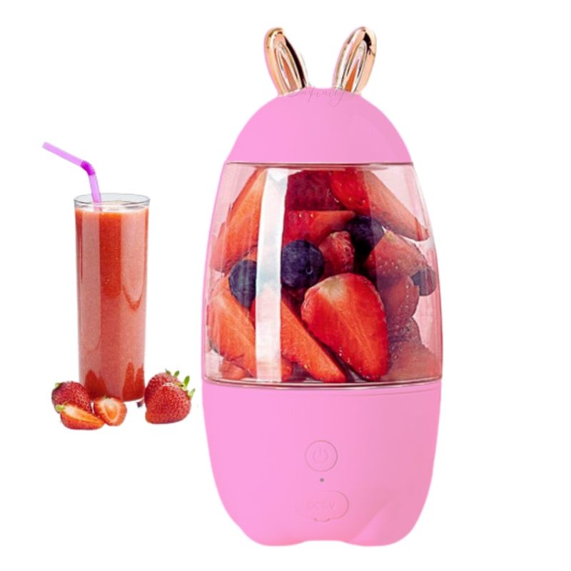 GENERICO - Mini Licuadora De Frutas Exprimidora Portátil 6cuchillas Usb Rosa