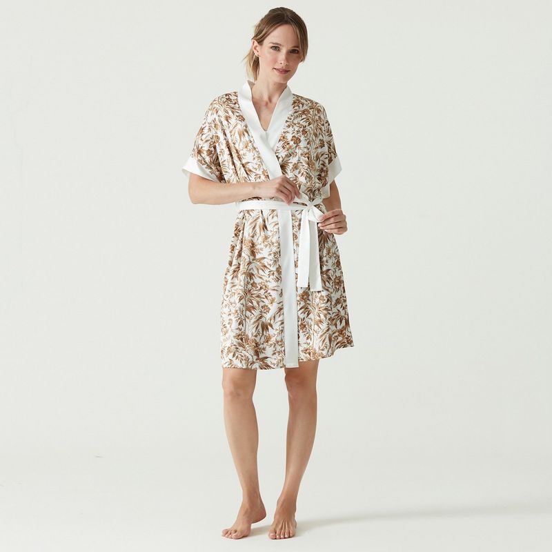 BARBIZON - Bata de Mujer Mini Satin Ivory