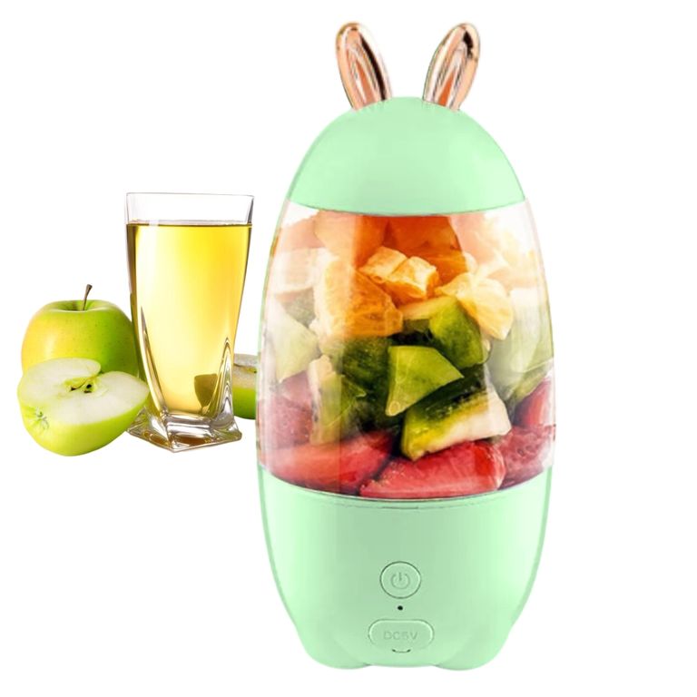 Mini Licuadora De Frutas Exprimidora Portátil 6cuchillas Usb Verde