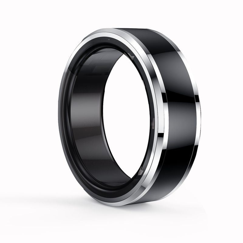 LIGE - Anillo inteligente con pulsómetro y oxímetro  Negro  - Talla 9
