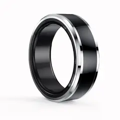LIGE - Anillo inteligente con pulsómetro y oxímetro Negro - Talla 9