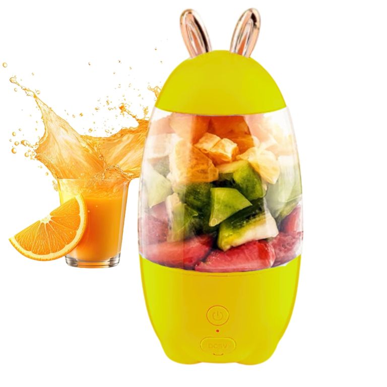 Mini Licuadora De Frutas Exprimidora PortÃ¡til 6cuchillas Usb Amarillo