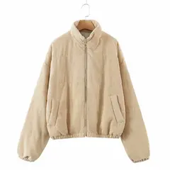 TIOZONEY - Abrigo de algodón casual - Blanco