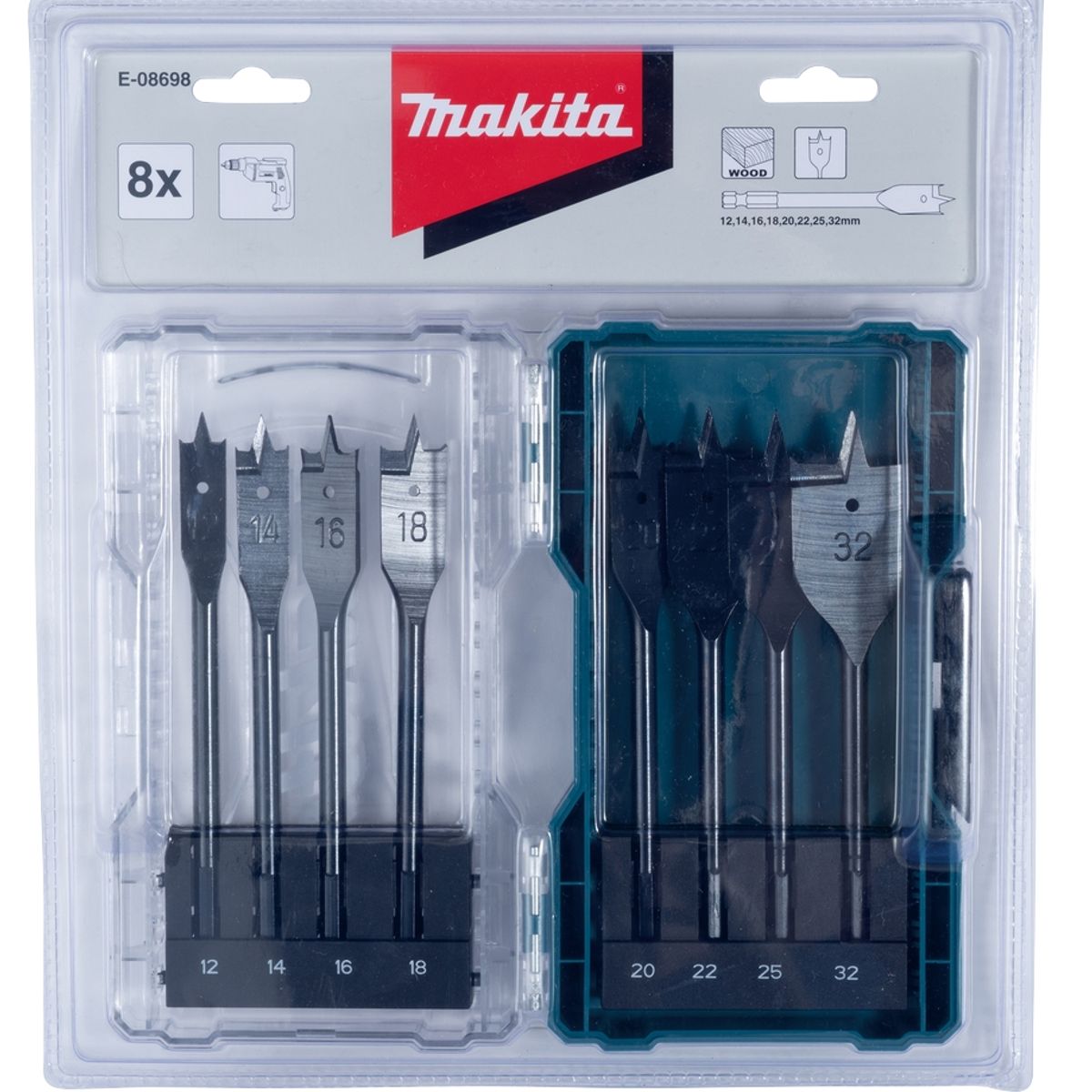 MAKITA - Set 8 Brocas Paleta Toma Hex 1/4 E-08698