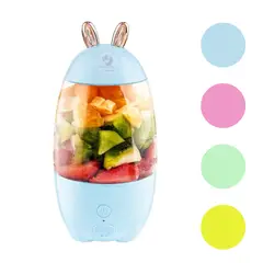 GENERICO - Mini Licuadora De Frutas Exprimidora Portátil 6cuchillas Usb Celeste Claro