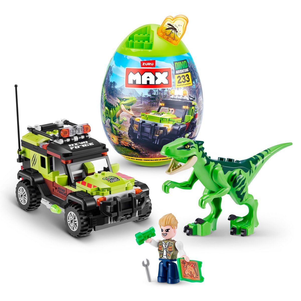 MAX - Bloques MAX Dino Escape 233 piezas en huevo de Zuru