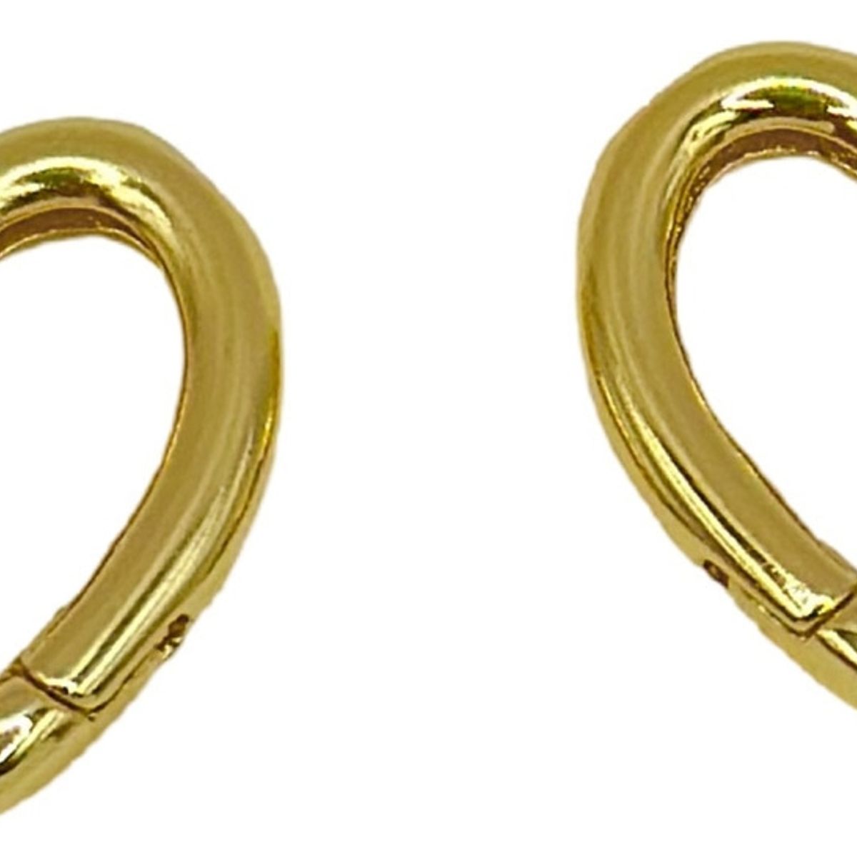 GENERICO - Aro Argolla Corazon Plano Juvenil Plata S925 Baño Oro Caja