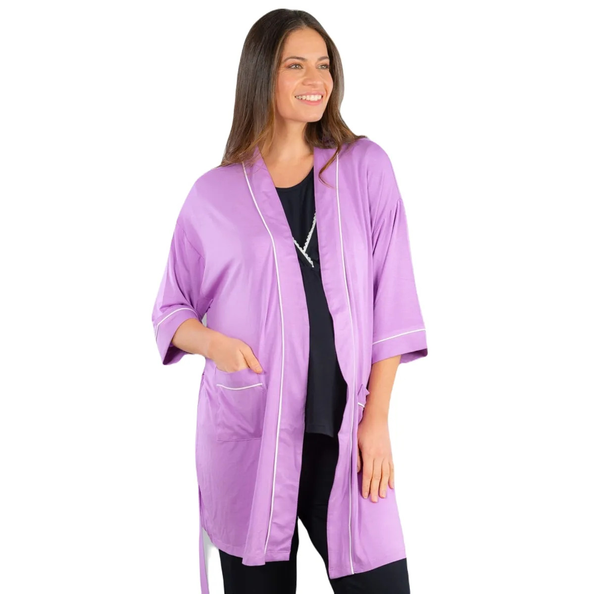 MADREMIA - Bata Maternal Lactancia Lila Madremia