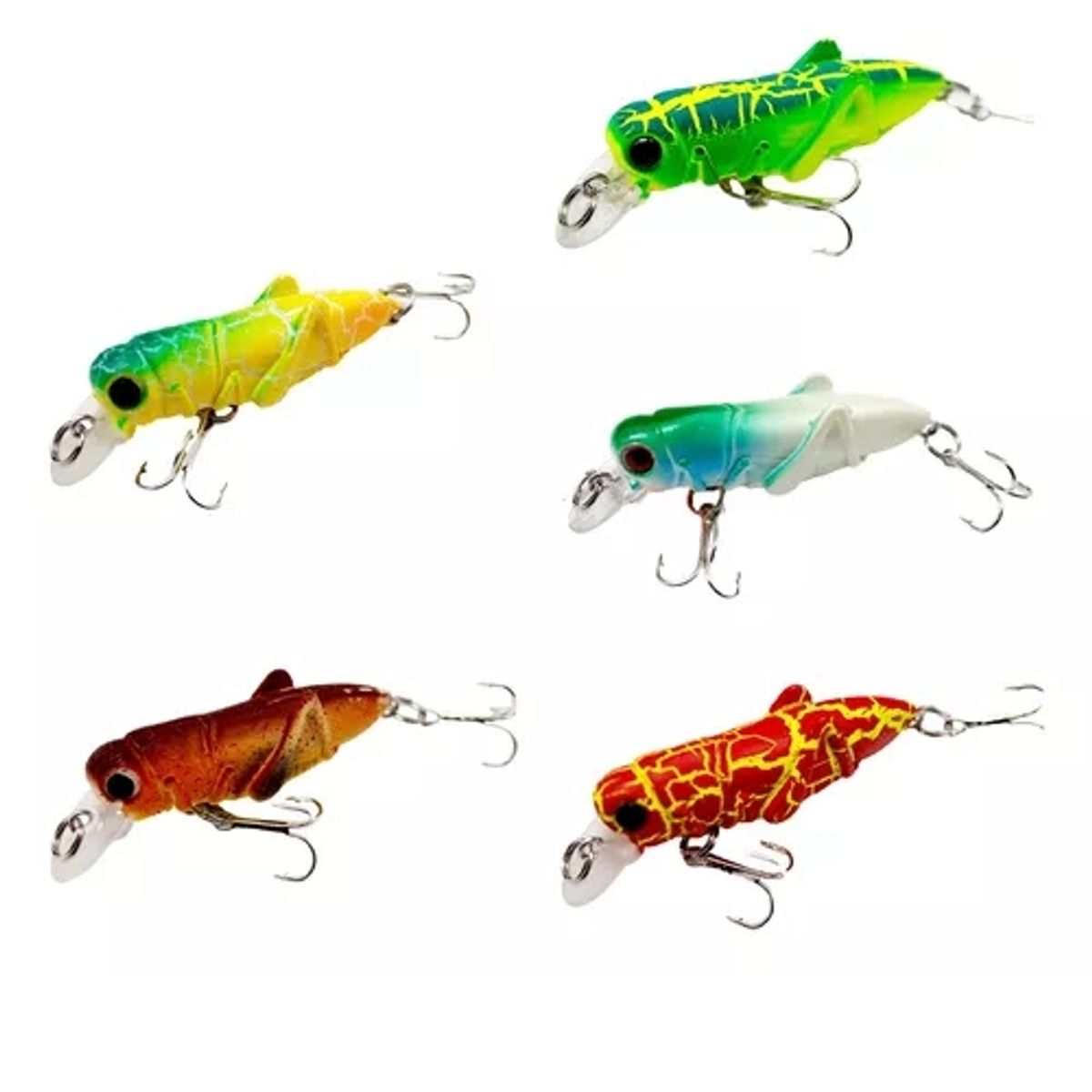 GENERICO - Kit Señuelos De Pesca 5 Piezas Para Agua Insecto 5cm