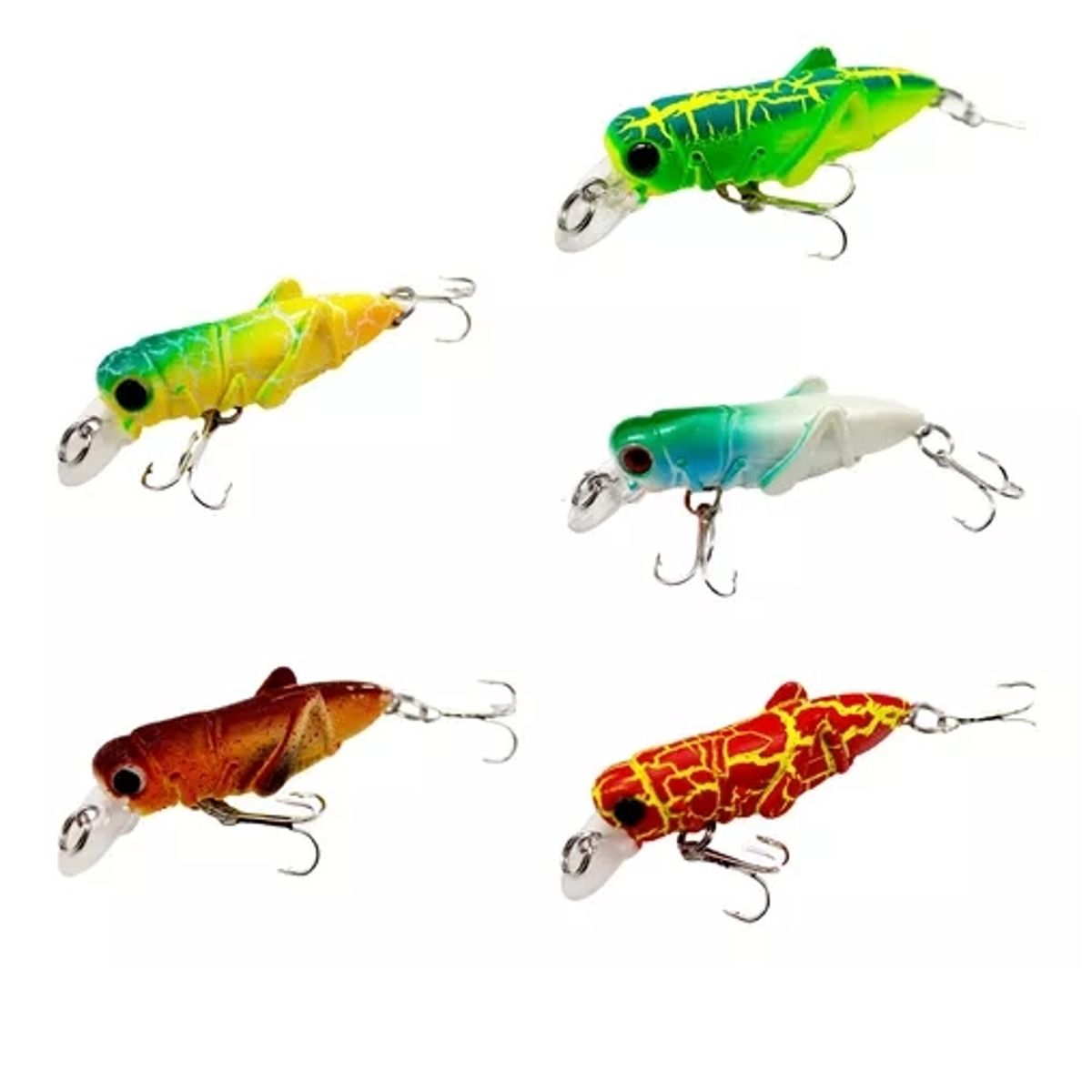 GENERICO - Kit Señuelos De Pesca 5 Piezas Para Agua Insecto 5cm