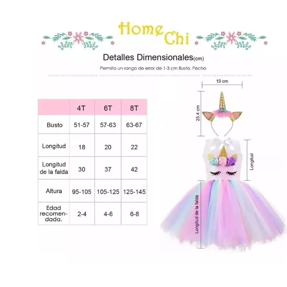 GENERICO - Vestido De Lentejuelas Con Diseño De Unicornio Para Niña 4T