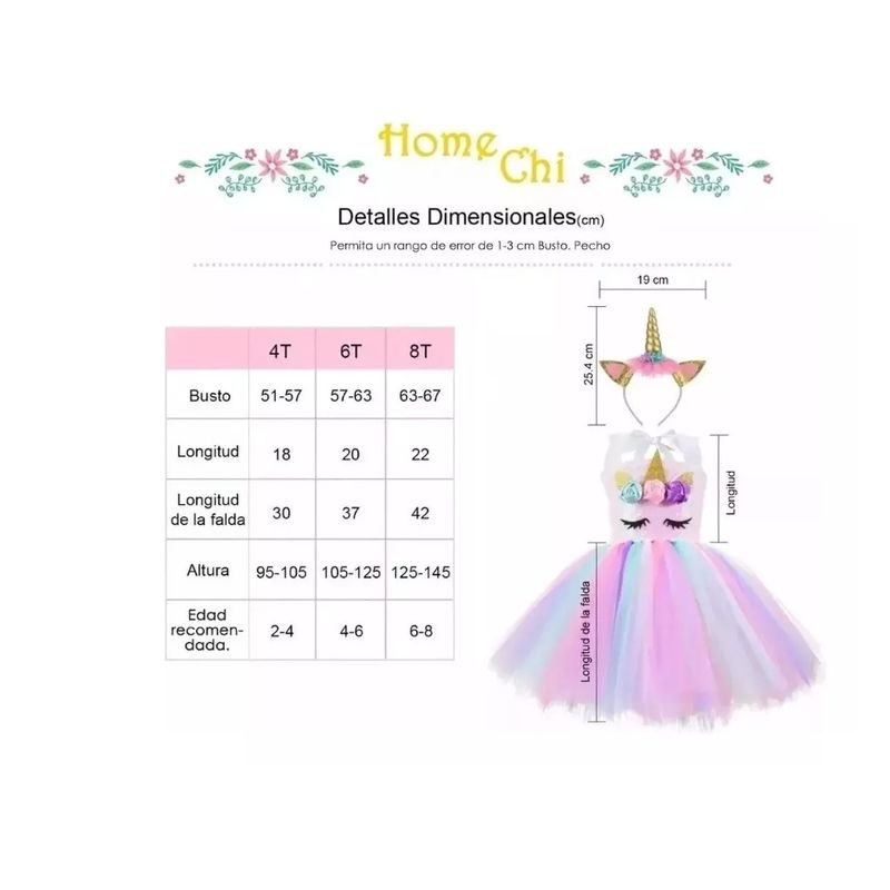 GENERICO - Vestido De Lentejuelas Con Diseño De Unicornio Para Niña 4T