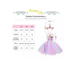GENERICO - Vestido De Lentejuelas Con Diseño De Unicornio Para Niña 4T