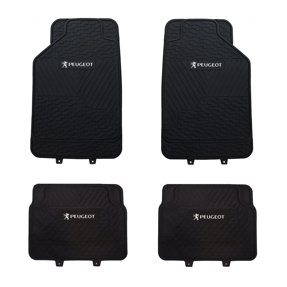 GENERICO - Pisos De Goma Peugeot Para Vehículos 4 Piezas