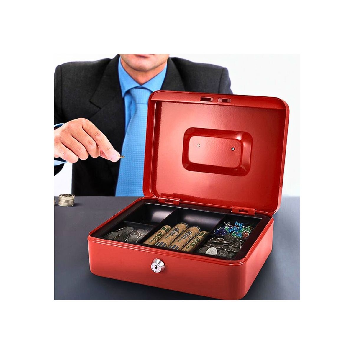 GENERICO - Caja De Dinero Chica De Seguridad - Protección Acero Metal