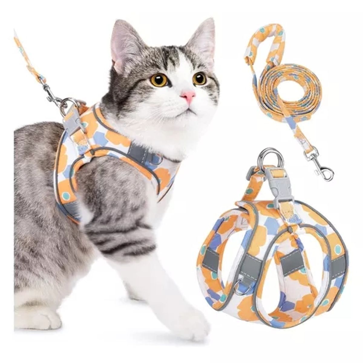 GENERICO - Pechera Arnés Y Correa Ultra Ligero Anti-escape Para Gato.